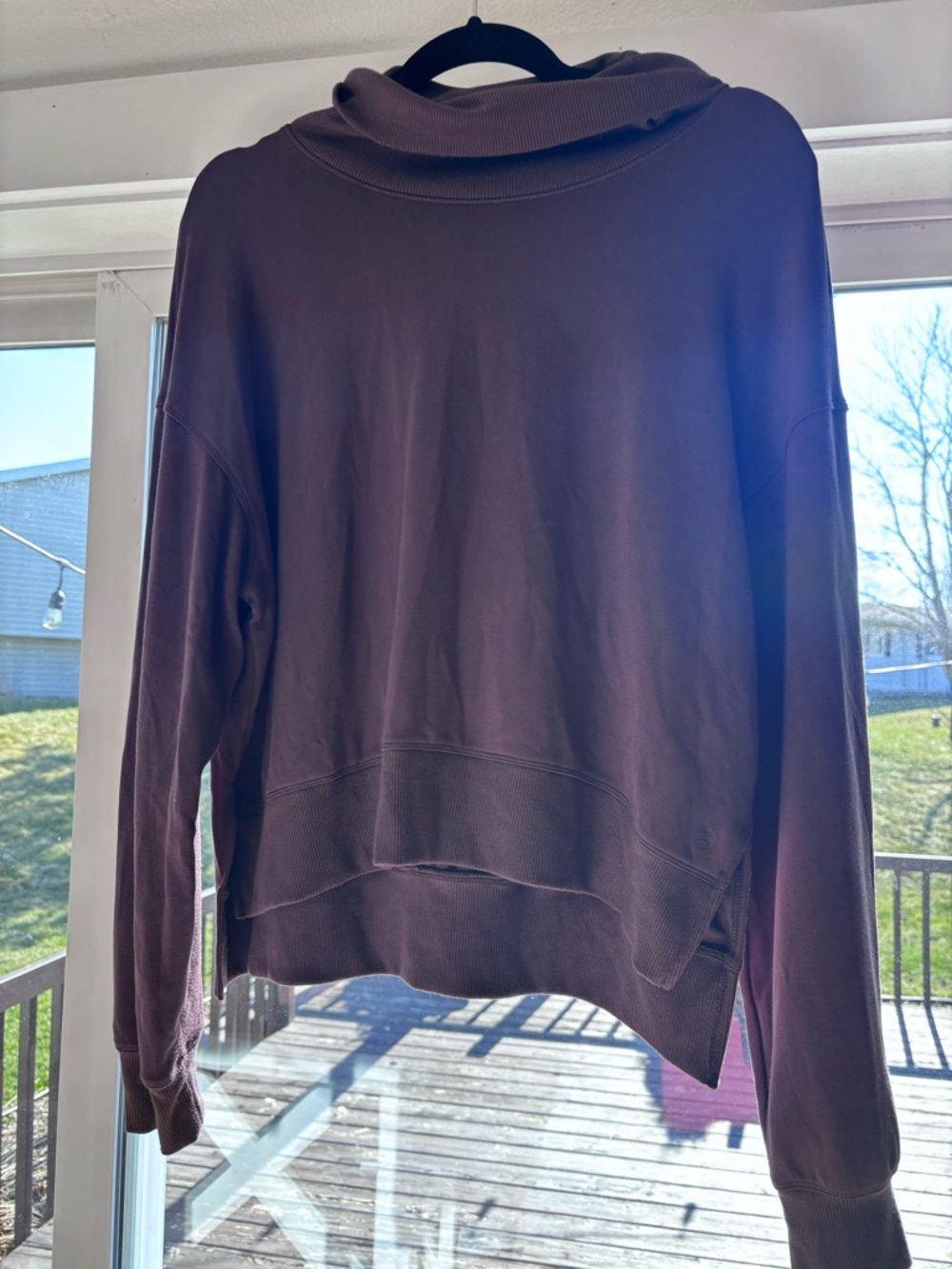 Danskin Deep Plum Cowl-Neck Pullover Sweater